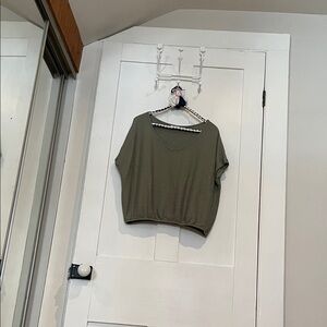 #25, Olive Green Cropped Tee